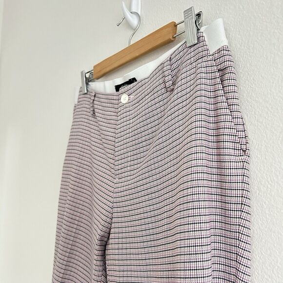 Pink Plaid Stretch Trousers Pants Women’s Size 32 Preppy Retro Academia Office - Picture 6 of 12